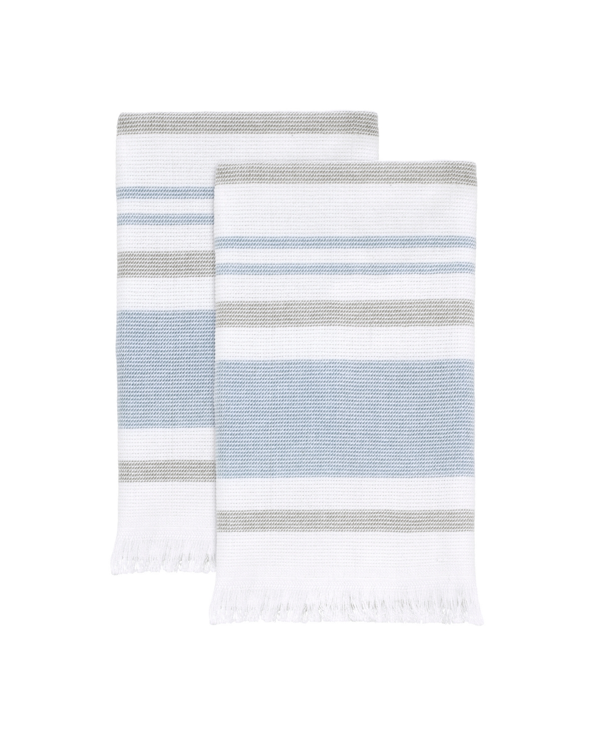 Shop Izod Clubhouse Stripe 2-pc. Fingertip Towel Set, 11" X 18" In Blue