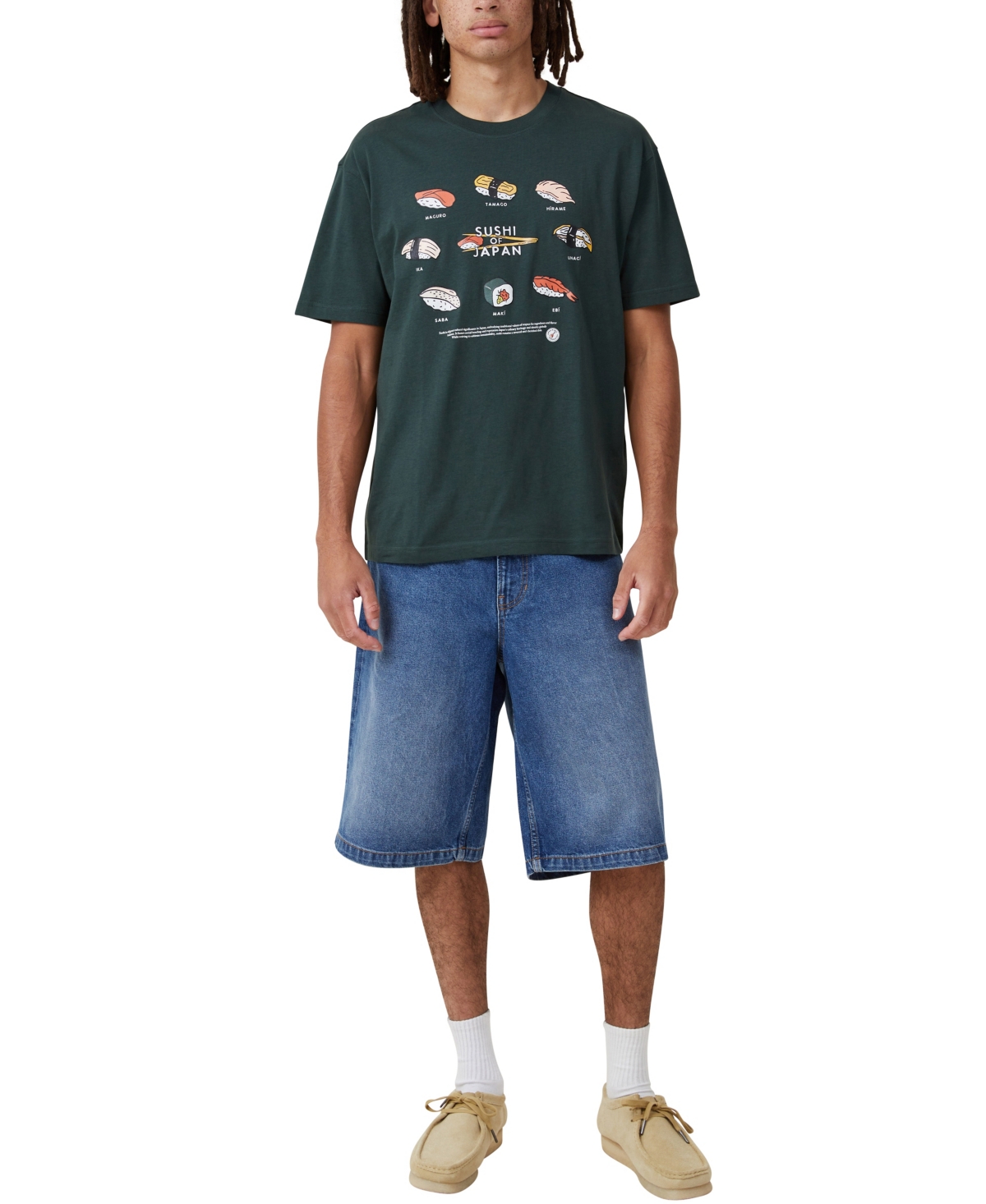 Shop Cotton On Men's Loose Fit Art T-shirt In Green