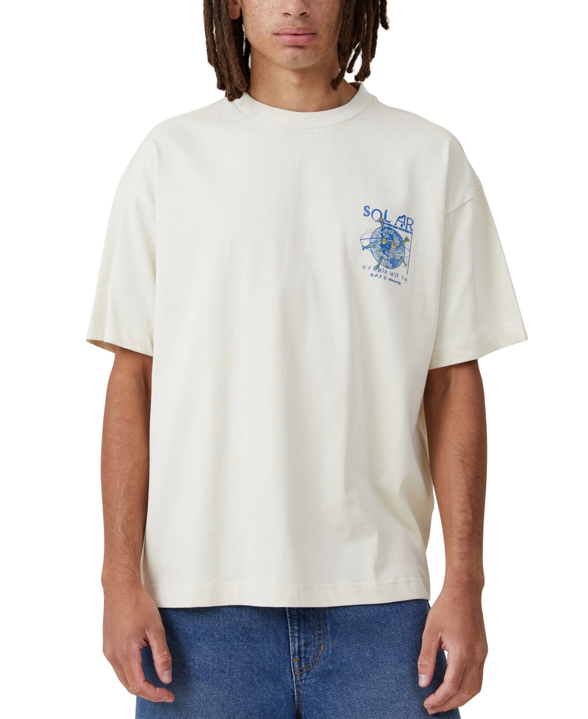 Men's Box Fit Graphic T-Shirt - Beige