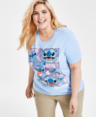 Disney - Trendy Plus Size Stitch Graphic Print T-Shirt