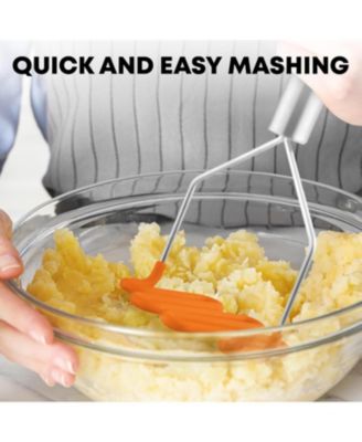 Non-Scratch Potato Masher Kitchen Tool - Durable Stainless Steel Mashed Potatoes Masher