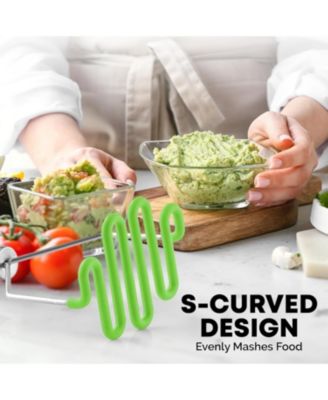 Non-Scratch Potato Masher Kitchen Tool - Durable Stainless Steel Mashed Potatoes Masher