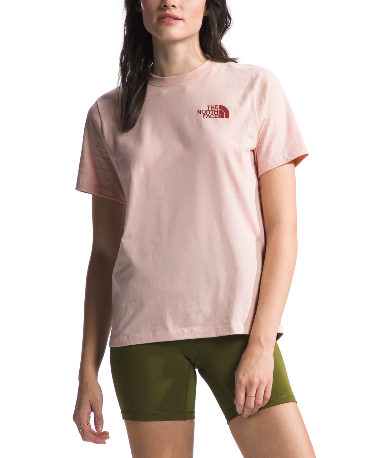 Shop The North Face Women's Places We Love Graphic Print Cotton T-shirt In Pink Moss