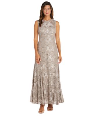 R M Richards Women s Long Embellished Illusion Detail Lace Gown Macy s