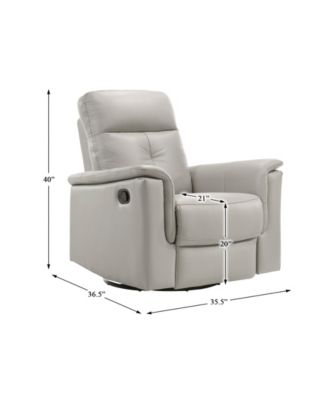Emillia 36" Leather Swivel Glider Reclining Chair