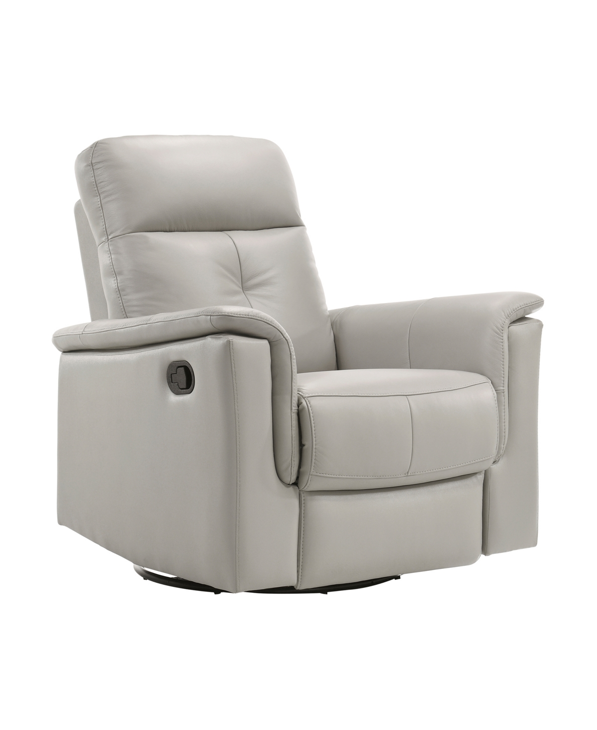 Shop Homelegance Emillia 36" Leather Swivel Glider Reclining Chair In Silver
