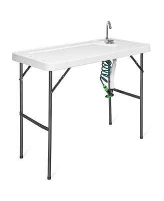 Folding Cleaning Sink Faucet Cutting Camping Table with Sprayer