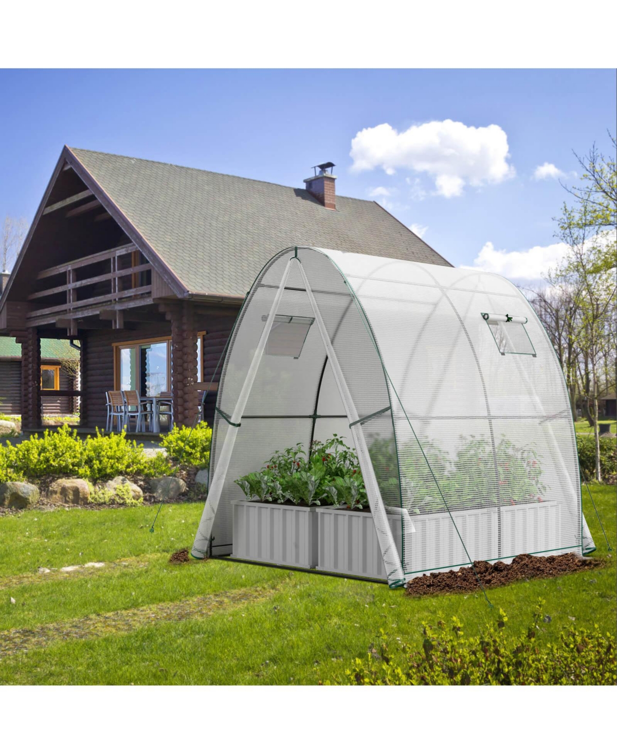 Slickblue 6 x 6 x 6.6 Ft Outdoor Wall-in Tunnel Greenhouse