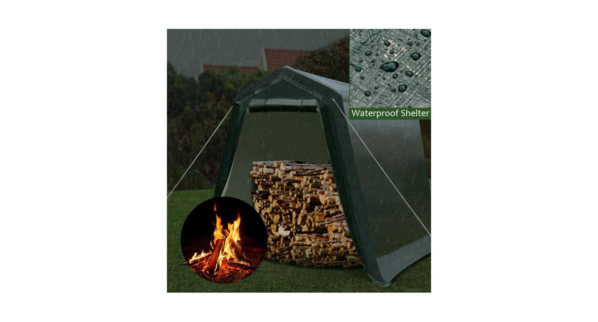 Slickblue Outdoor Carport Shed with Sidewalls and Waterproof Ripstop Cover