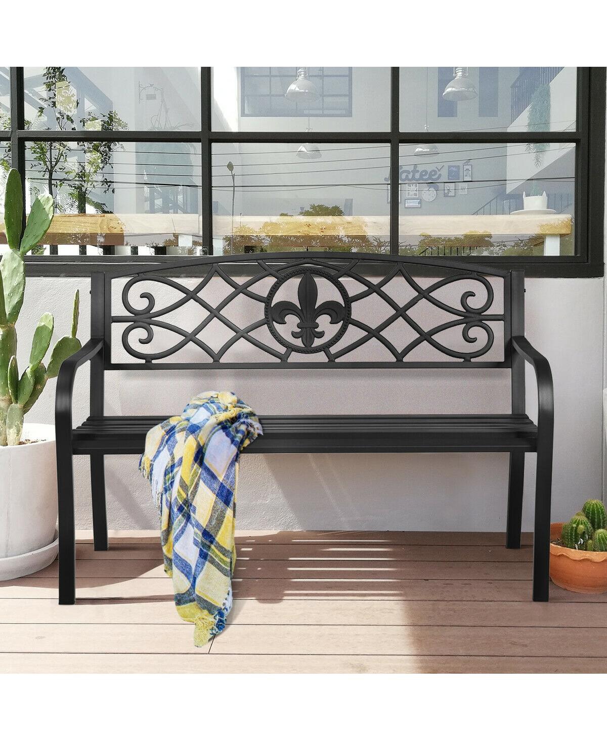 Slickblue Patio Heavy-Duty Metal Garden Bench