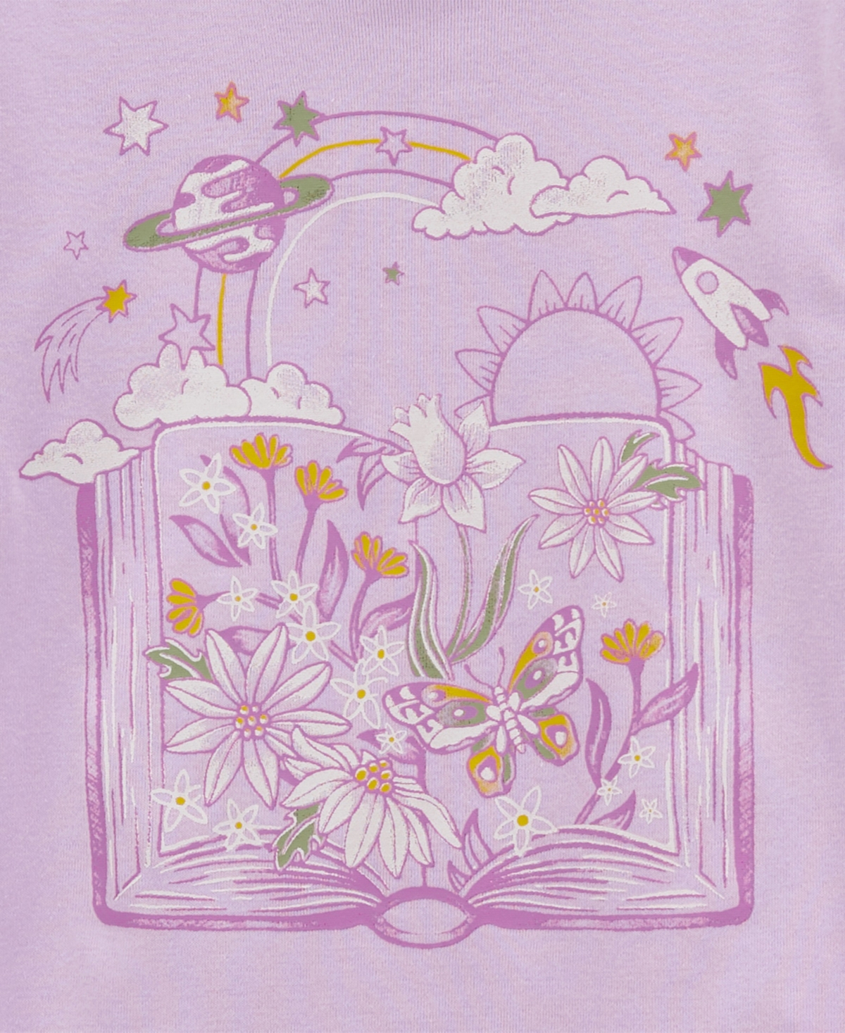 Shop Carter's Big Girls Floral T-shirt And Shorts Pajama Set, 4 Piece Set In Purple