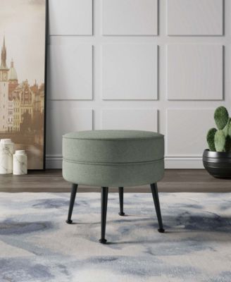 Bailey 18.11" Woven Polyester Blend Upholstered Ottoman