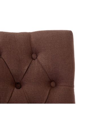 24" Linen Fabric Tufted Counter Stool