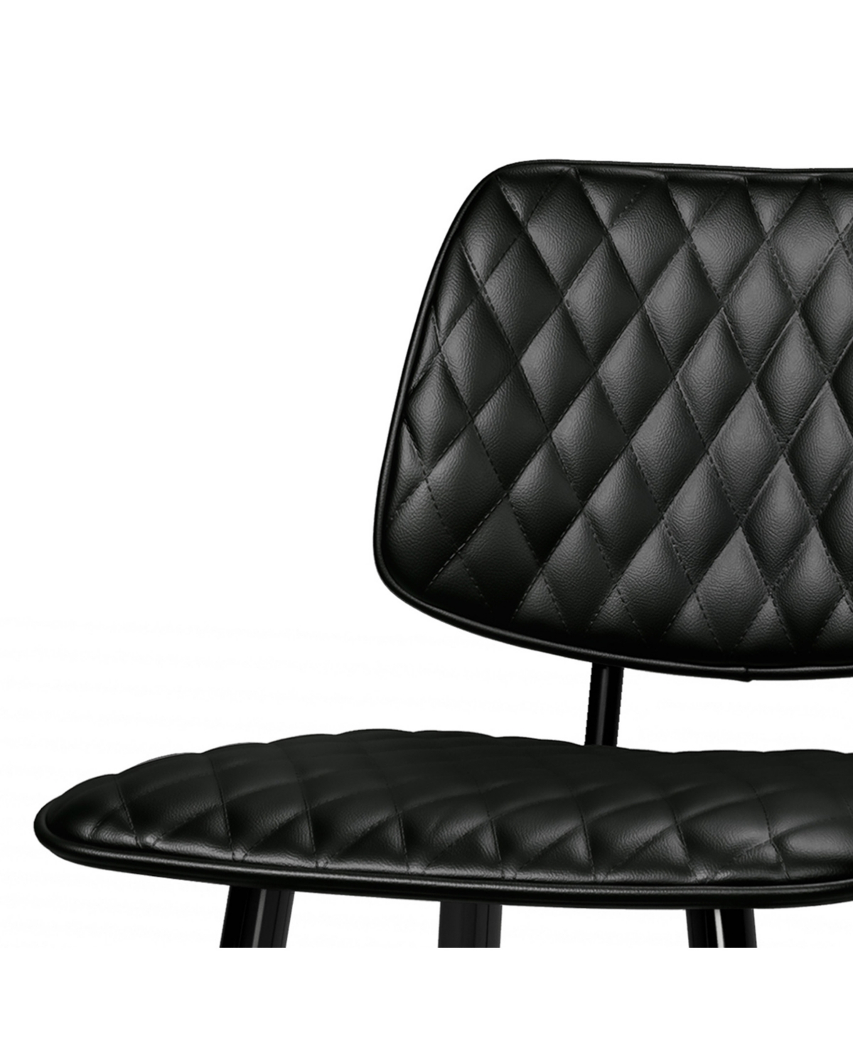 Simpli Home Raya Counter Height Stool (set Of 2) In Black Pu Leather In Black