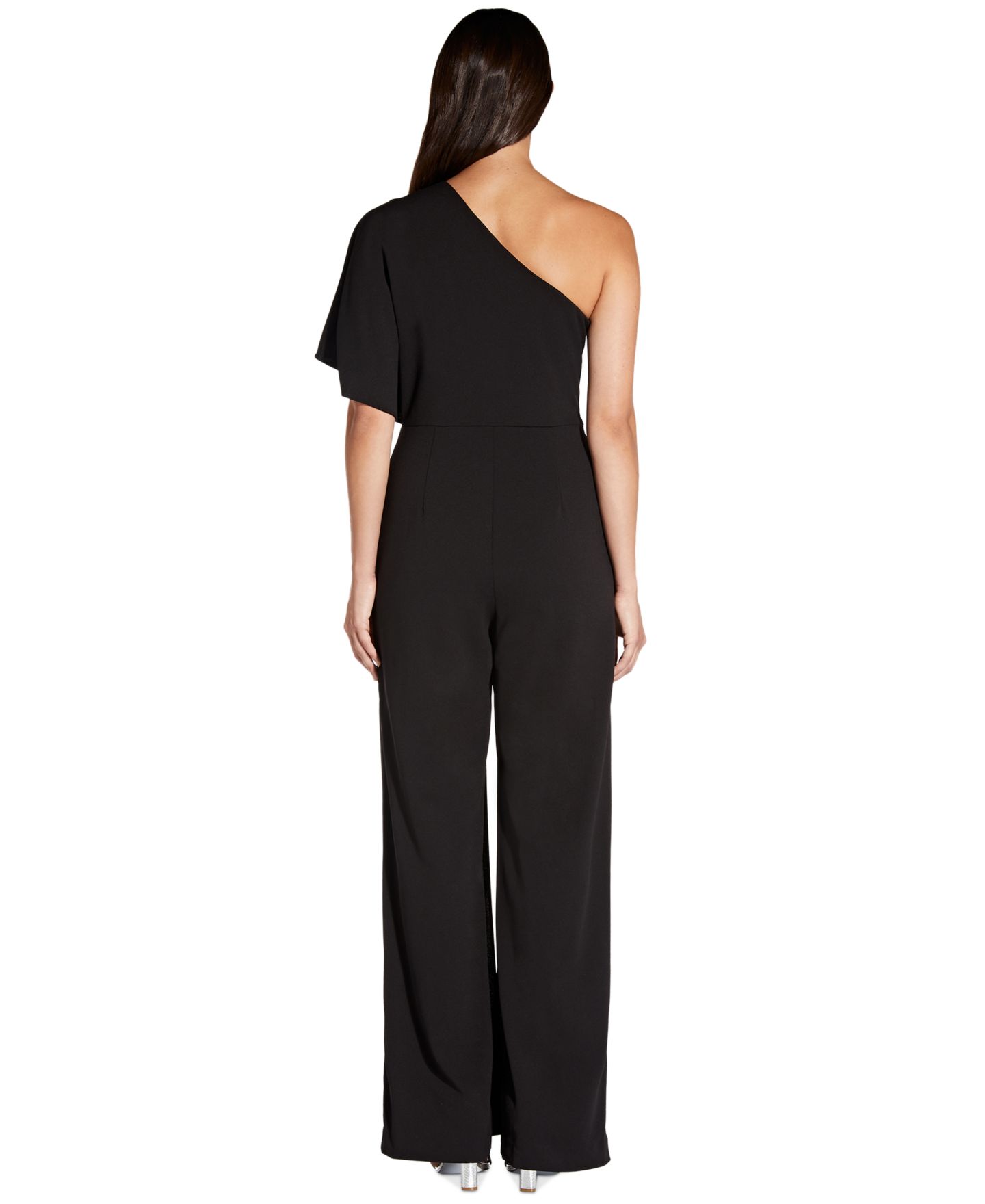 Женский комбинезон Adrianna Papell One-Shoulder Jumpsuit, цвет: Чёрный — фото 2