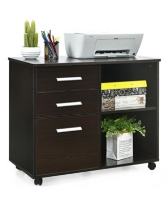 3-Drawer Mobile Lateral File Cabinet Printer Stand