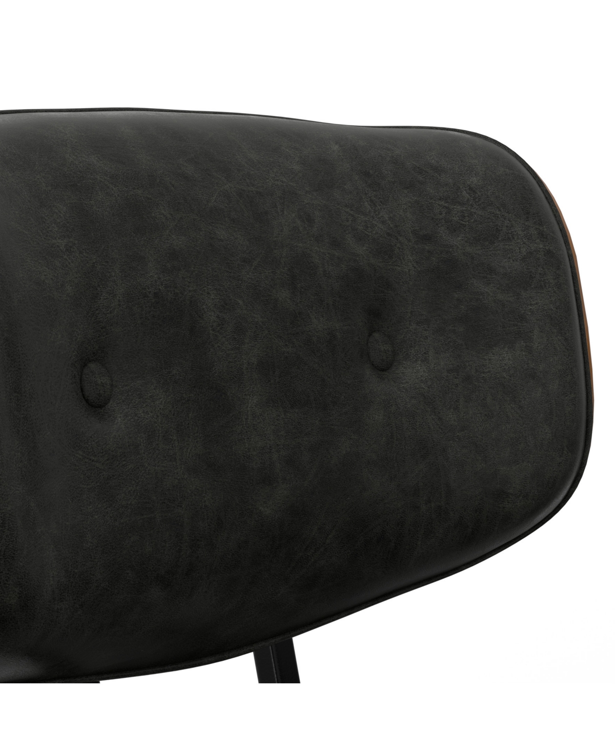 Simpli Home Dax Bentwood Office Chair In Distressed Slate Grey Pu Leather In Distressed Slate Grey