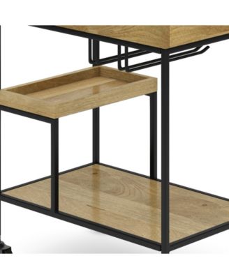 Barnes Solid Mango Wood 29 inch Bar Cart in Natural
