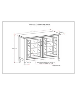 Connaught Solid Wood Low Storage Cabinet in Antique White