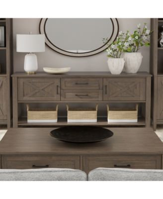 Ela Solid Wood Console Table in Smoky Brown