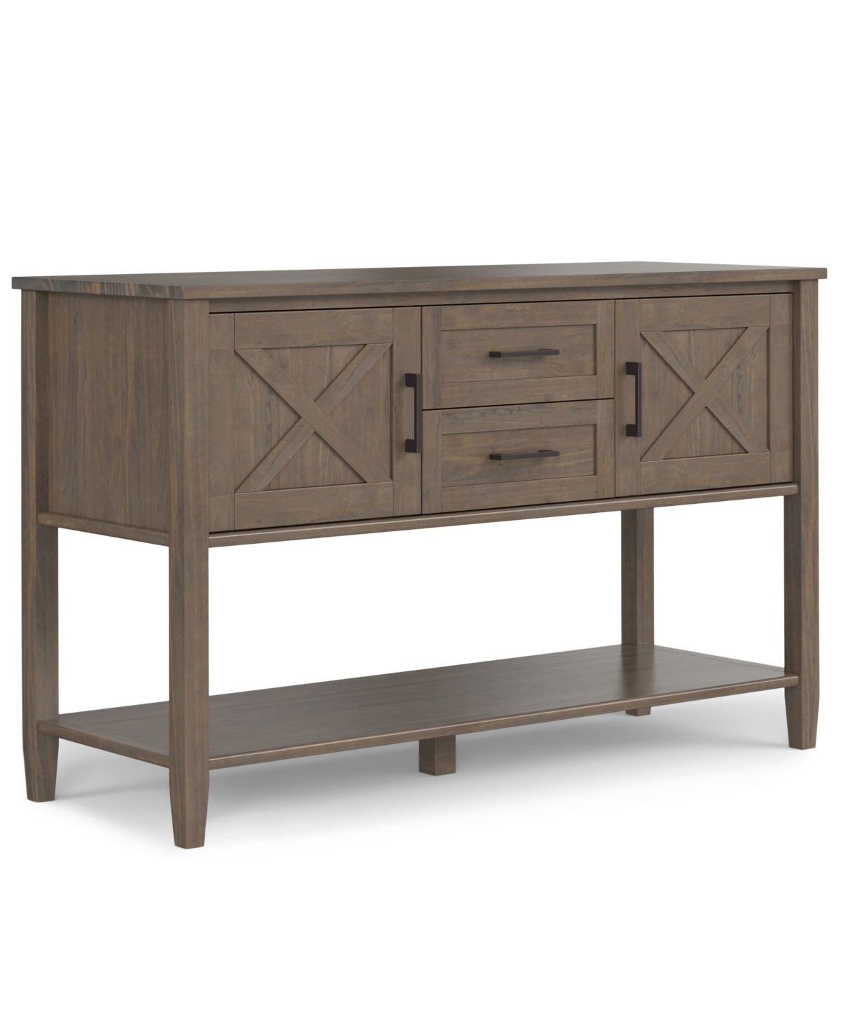 Shop Simpli Home Ela Solid Wood Console Table In Smoky Brown