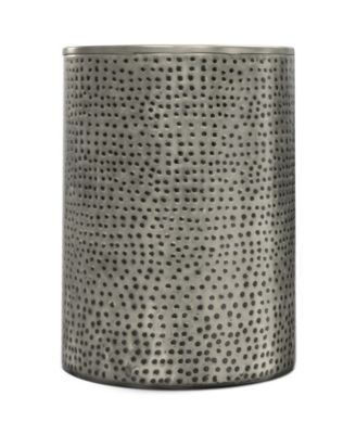 Corbin 16.1"  Antique Silver Iron Wide Industrial Metal Side Table