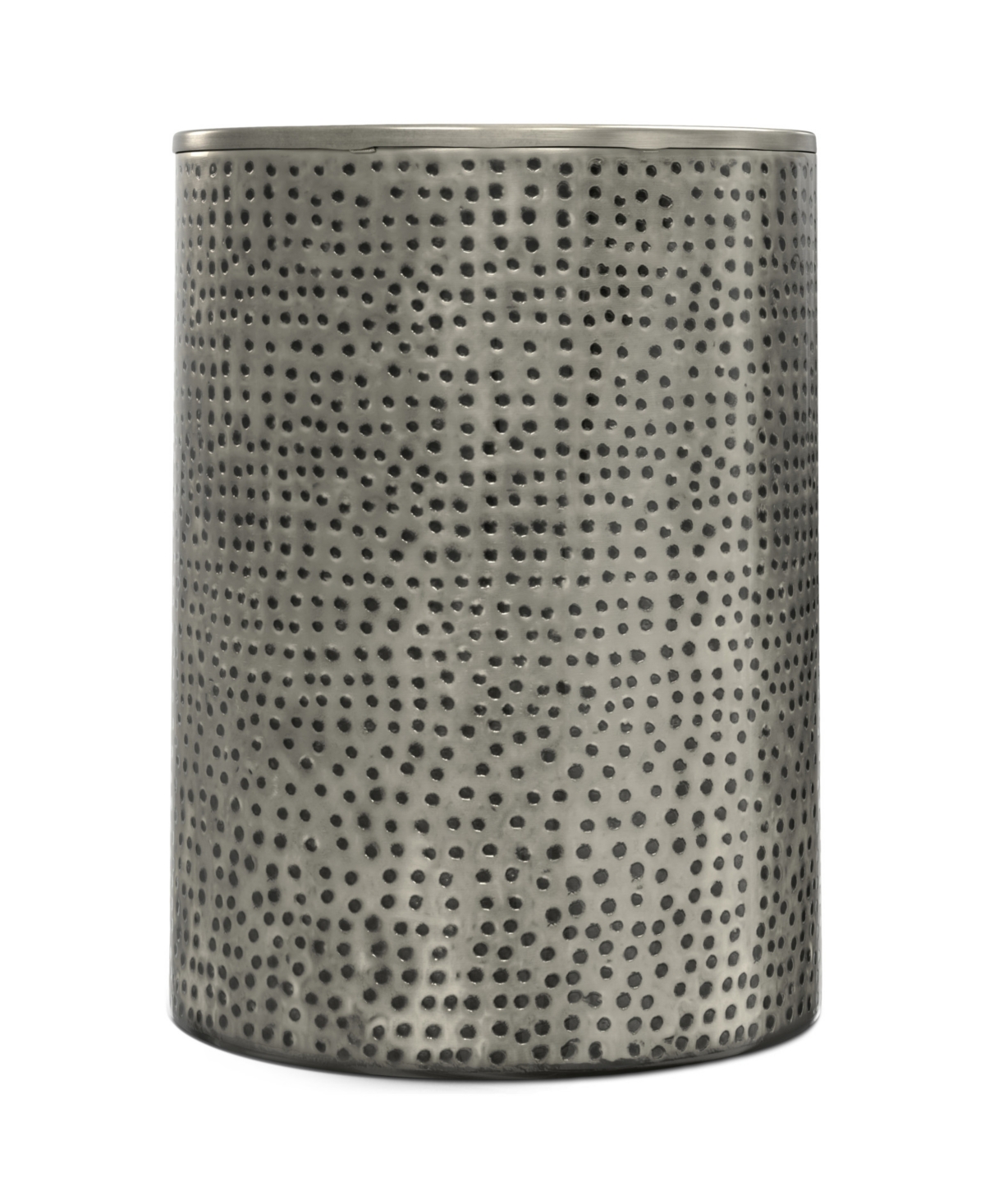 Simpli Home Corbin 16.1" Antique Silver Iron Wide Industrial Metal Side Table