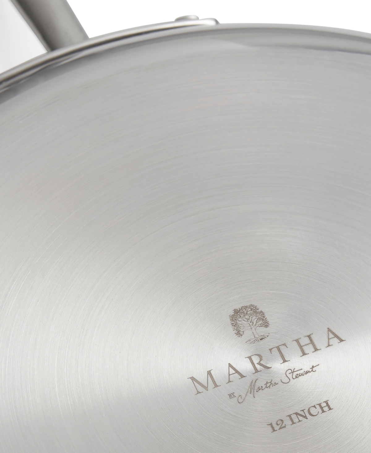 Shop Martha Stewart Collection Martha By Martha Stewart Stainless Steel 12" Saute Fry Pan In Silver