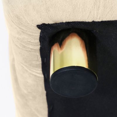 Streamdale Beige Velvet Ottoman & Table Set