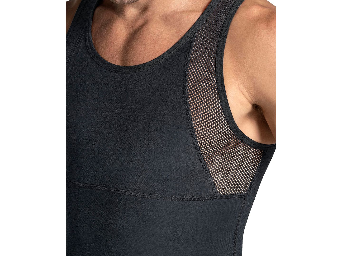 Мужской топ LEO Stretch Moderate Compression Shaper Tank Top, цвет: Чёрный — фото 4