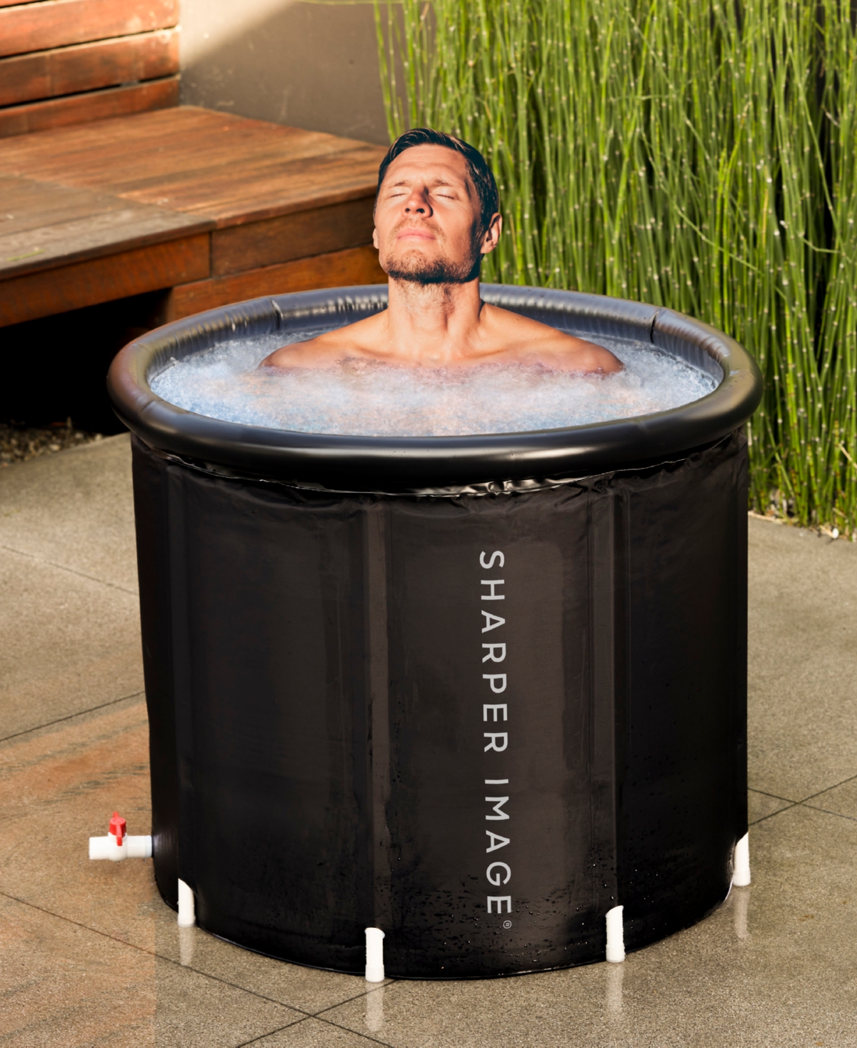 Shop Sharper Image Ice Bath Portable Cold Plunge Revitalizing Ice Therapy In Black