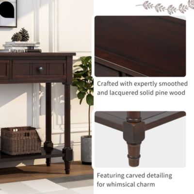Daisy Series Console Table Traditional Design With Two Drawers And Bottom Shelf