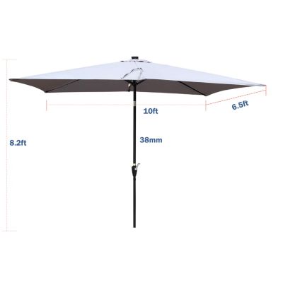 Streamdale 10ft Patio Solar LED Umbrella w/ Crank