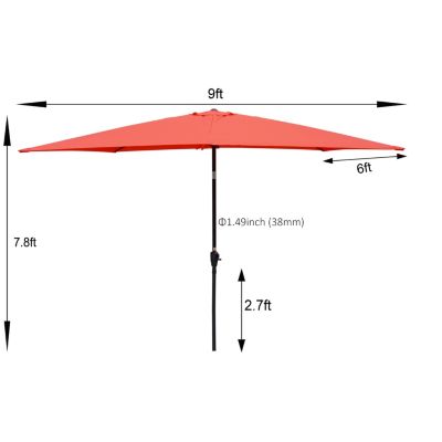 Streamdale 6ft x 9ft Waterproof Patio Umbrella with Tilt