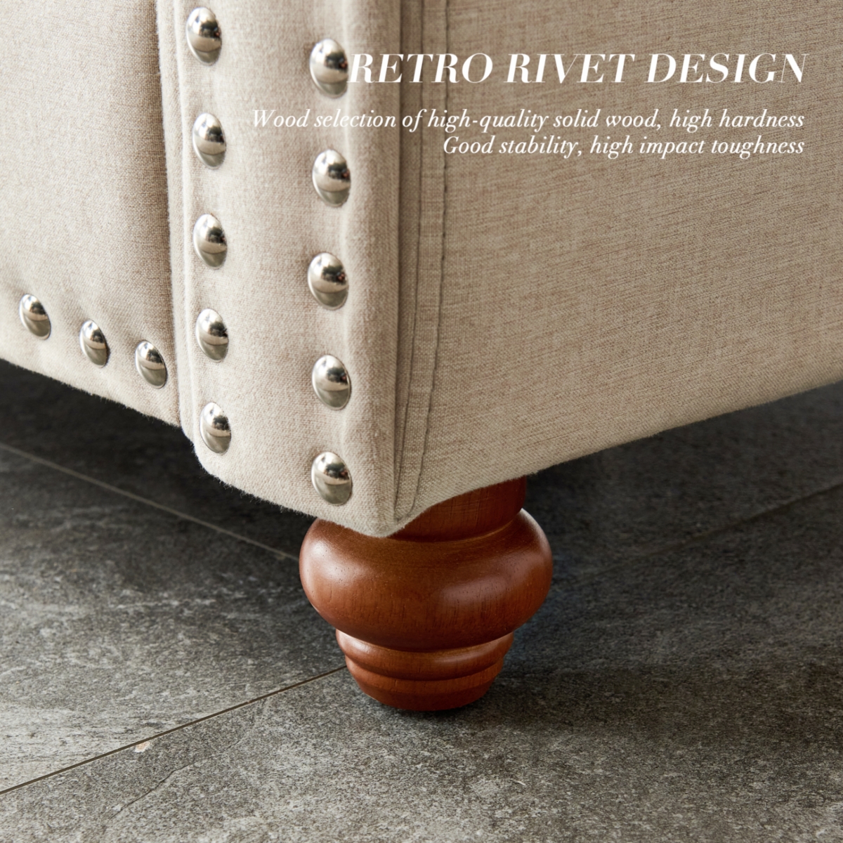 Streamdale Furniture Living Room Sofa Single Seat Chair With Wood Leg Fabric