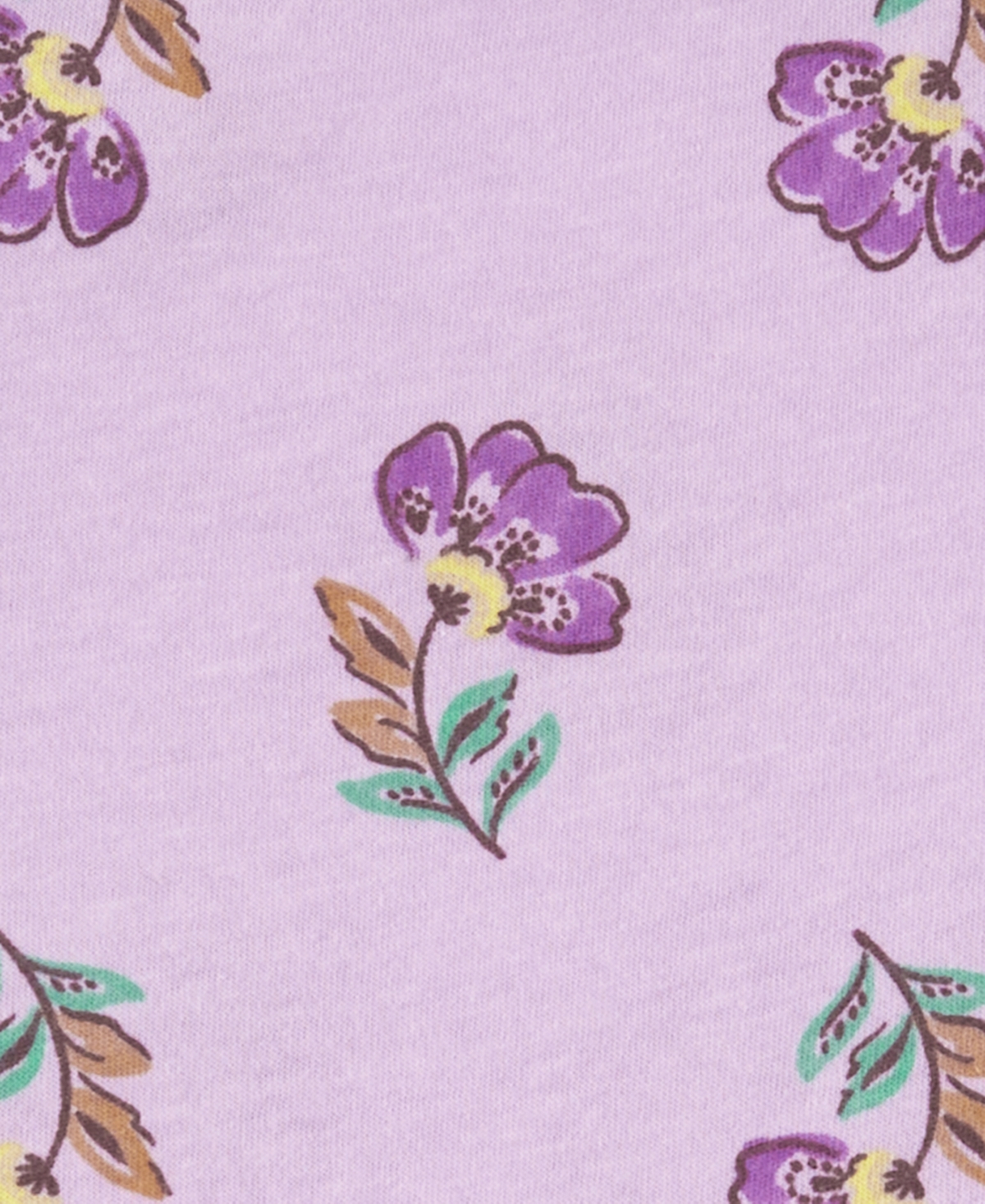 Shop Carter's Toddler Girls Floral-print Cotton Romper In Purple