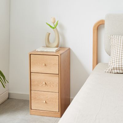 Streamdale Solid Oak Free-Standing Corner Bedside Table
