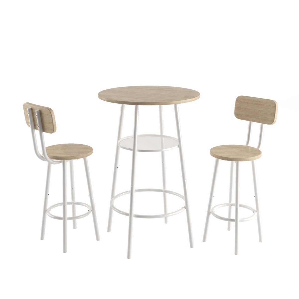 Streamdale Furniture Bar Table, Equipped With 2 Bar Stools, With Backrest And Partition
