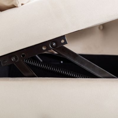 Velvet Chaise Lounge with Storage & Pillow