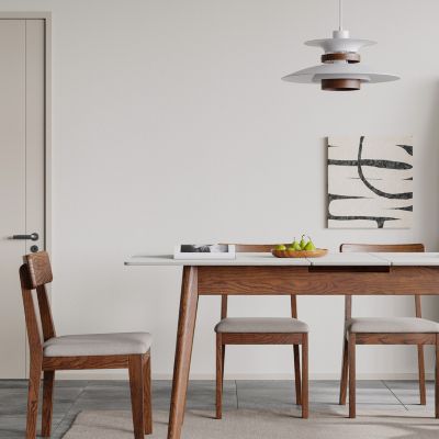 Streamdale Telescopic dining table for 6-8, walnut wood