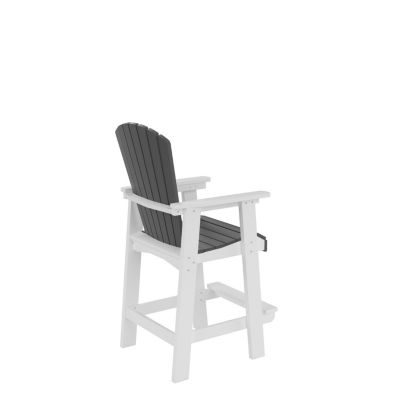 Streamdale HDPE Bar Chair, White + Gray, Set Of 2