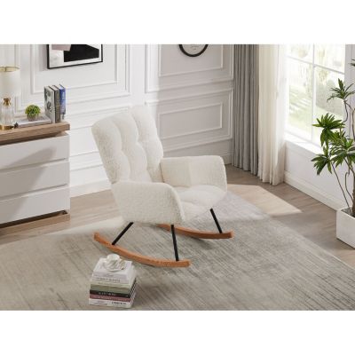  Rocking Chair with High Backrest for Nursing