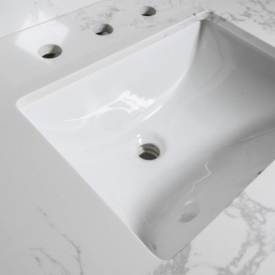 43 X 22 Bathroom Stone Vanity Top Engineered Stone Carrara Marble