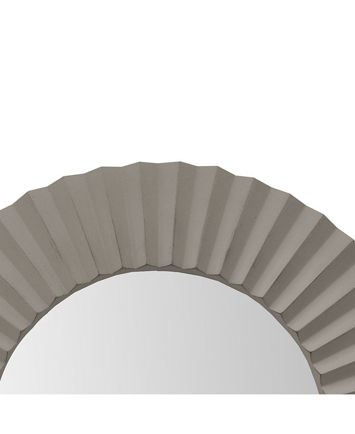Simplie Fun 32 Inch Round Beveled Floating Wall Mirror With Corrugated ...