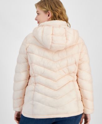 Plus Size Packable Hooded Puffer Coat, Created for Macy's