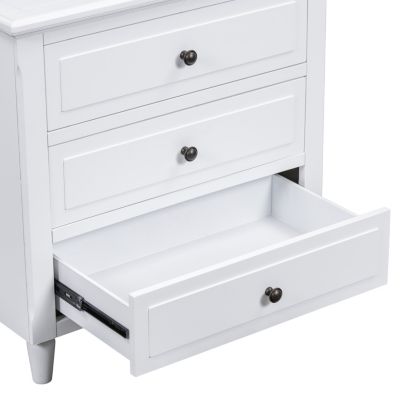 1 PC Wood 3-Drawer Storage Cabinet Nightstand