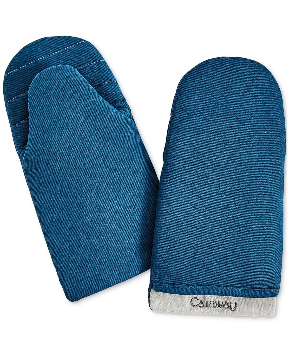 2-Piece Cotton Double-Layered Oven Mitt Set - Navy