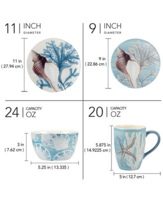 Beyond the Shore 16 Pc. Dinnerware Set, Service for 4