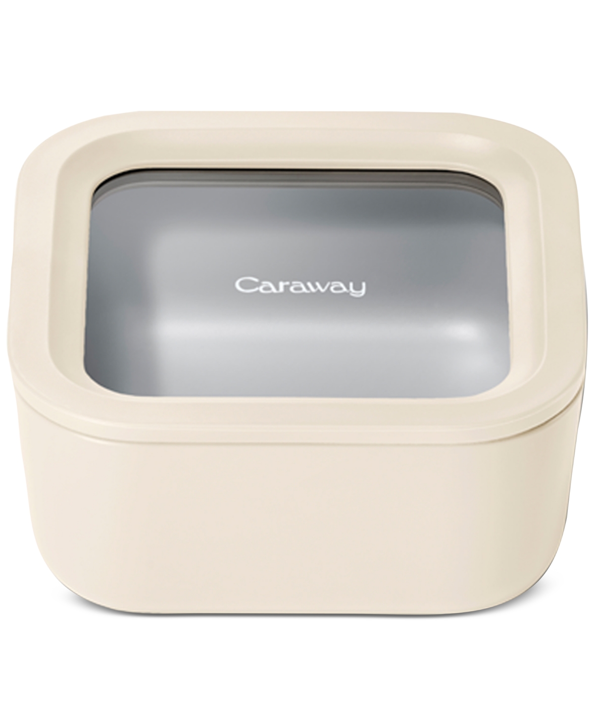 Shop Caraway 4.4-cup Square Glass Food Storage & Lid In Cream