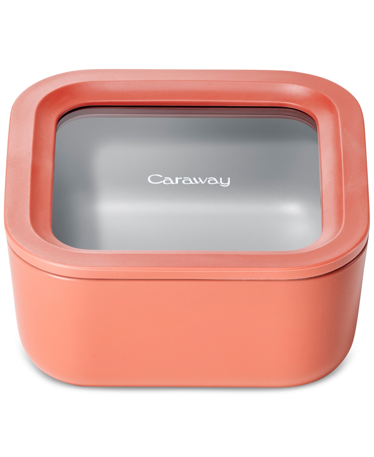 Shop Caraway 4.4-cup Square Glass Food Storage & Lid In Perracotta